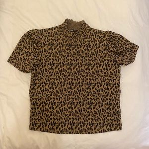 Zara High neck leopard top